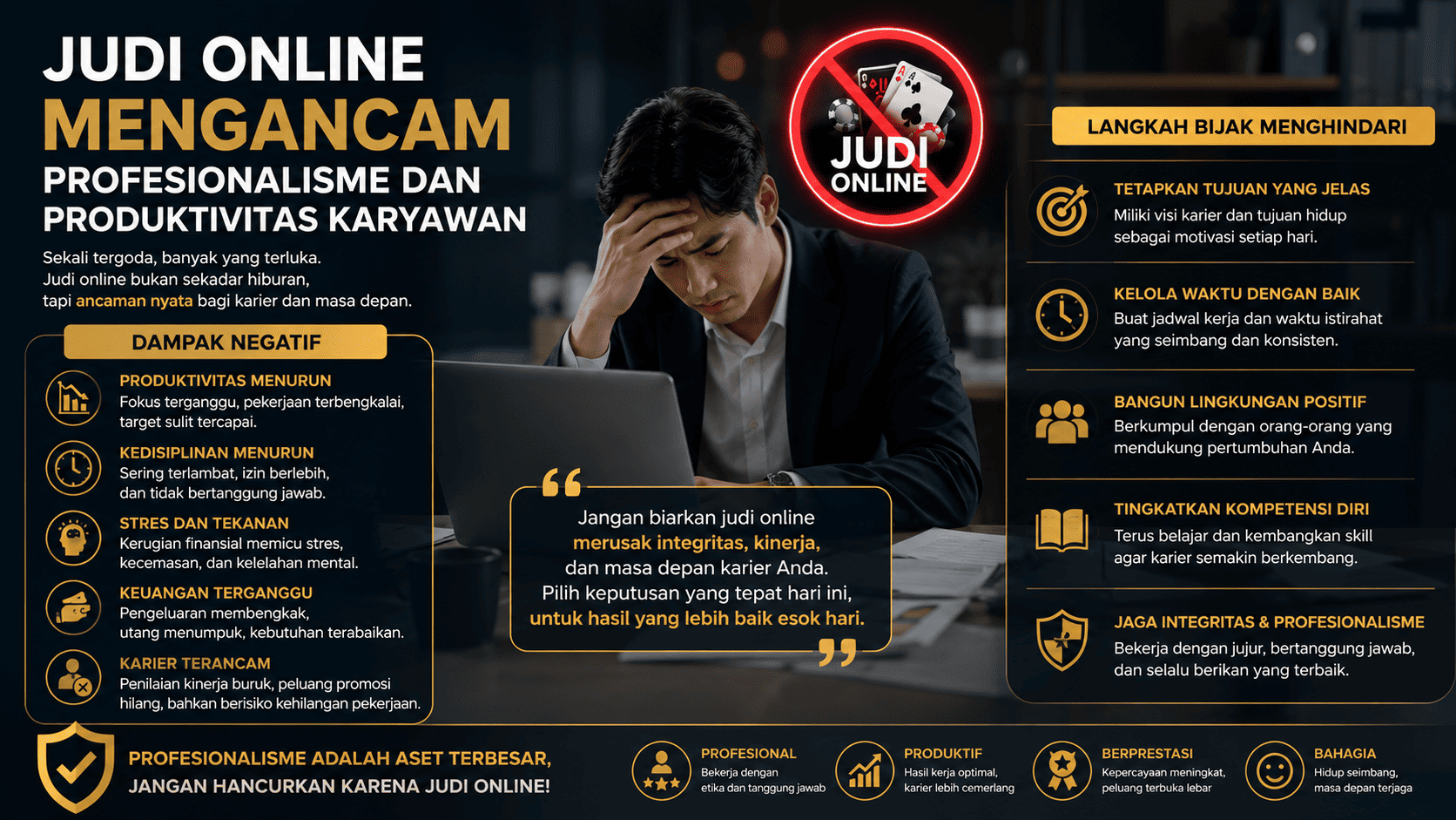 Judi Online Mengancam Profesionalisme dan Produktivitas Karyawan.
