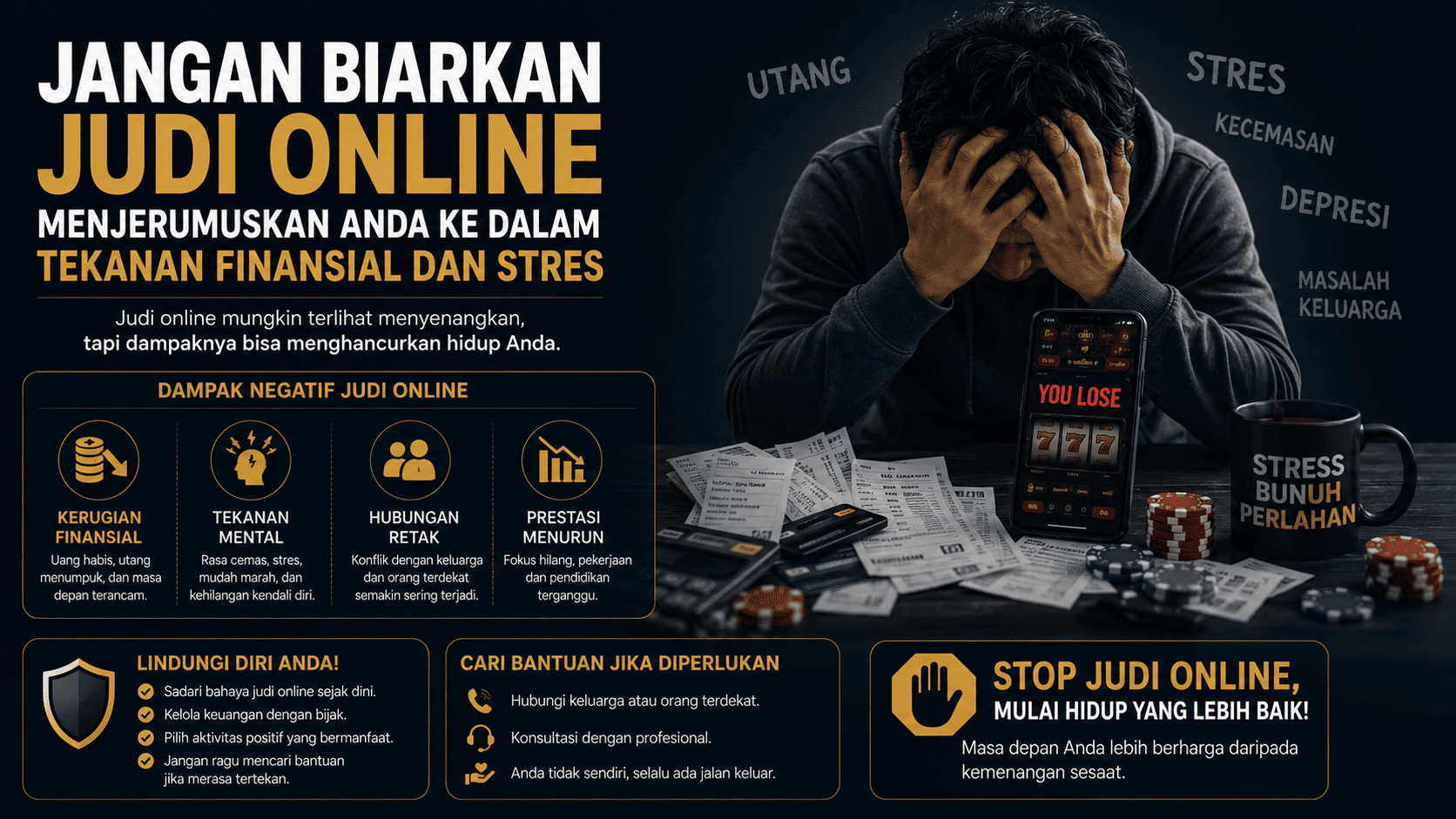 Jangan Biarkan Judi Online Menjerumuskan Anda ke dalam Tekanan Finansial dan Stres.
