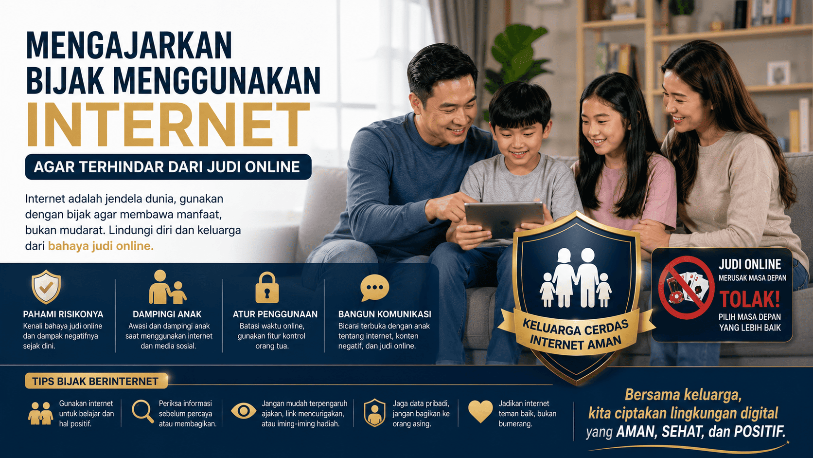 Mengajarkan Bijak Menggunakan Internet agar Terhindar dari Judi Online.
