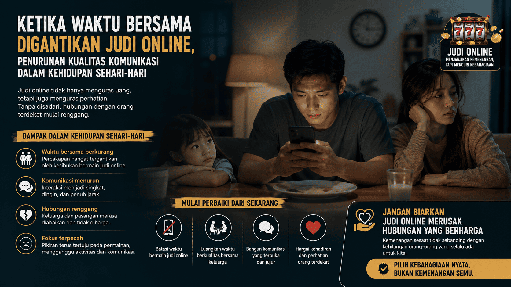 Ketika Waktu Bersama Digantikan Judi Online, Penurunan Kualitas Komunikasi dalam Kehidupan Sehari-hari.