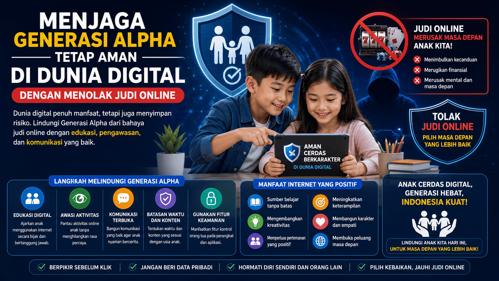 Menjaga Generasi Alpha Tetap Aman di Dunia Digital dengan Menolak Judi Online.