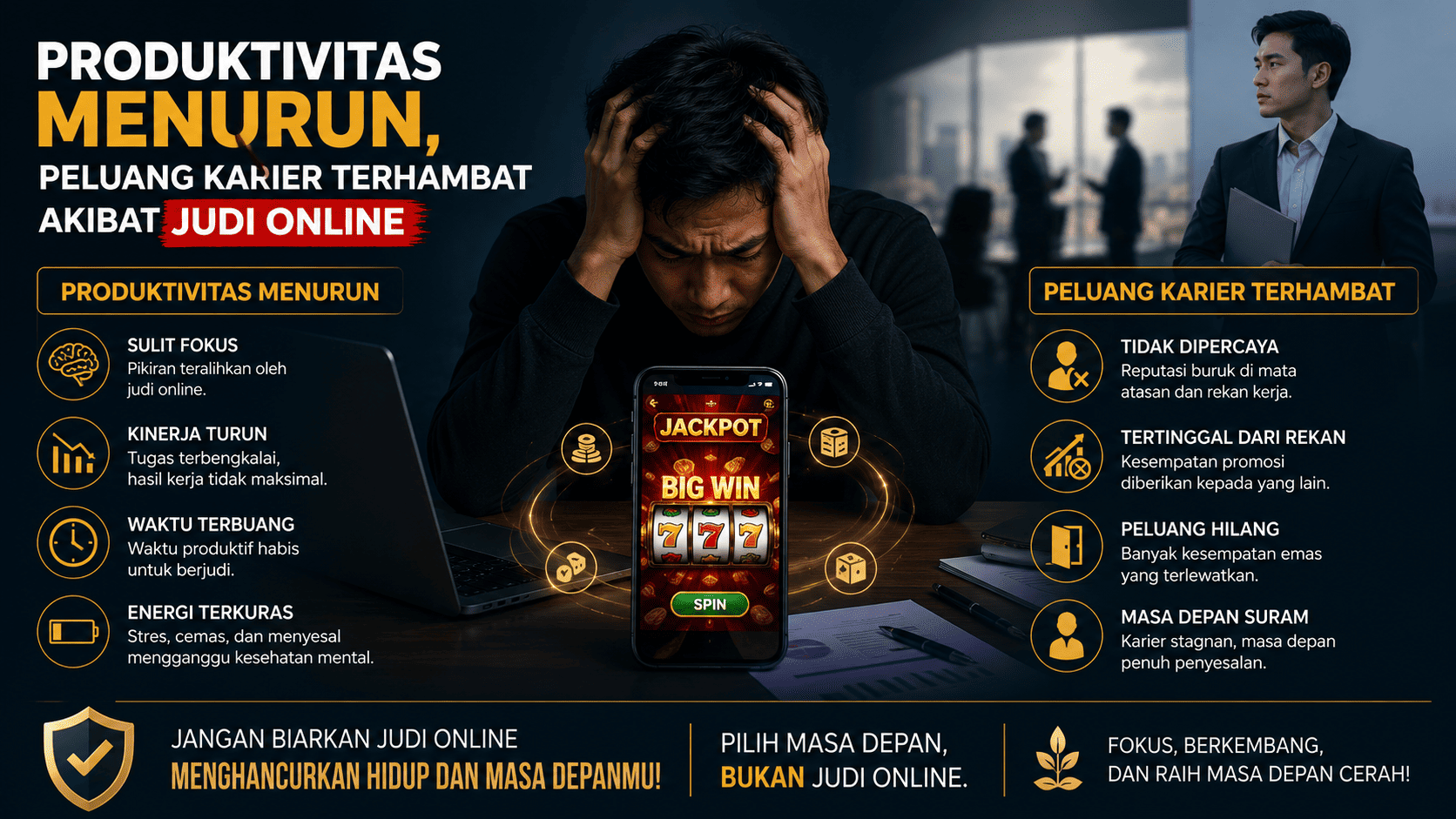 Produktivitas Menurun, Peluang Karier Terhambat Akibat Judi Online.