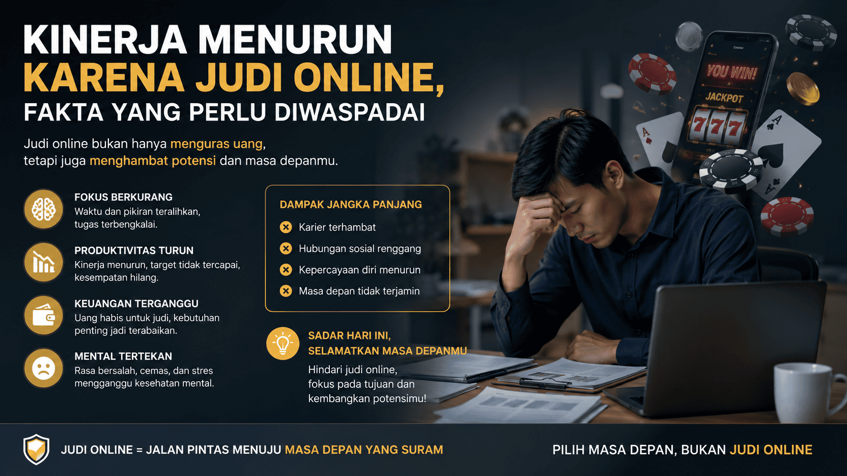 Kinerja Menurun karena Judi Online, Fakta yang Perlu Diwaspadai.