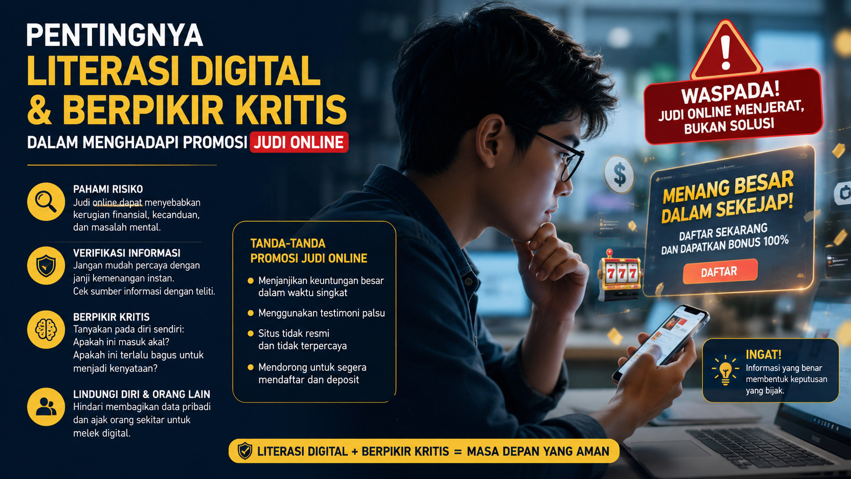 Pentingnya Literasi Digital dan Berpikir Kritis dalam Menghadapi Promosi Judi Online.