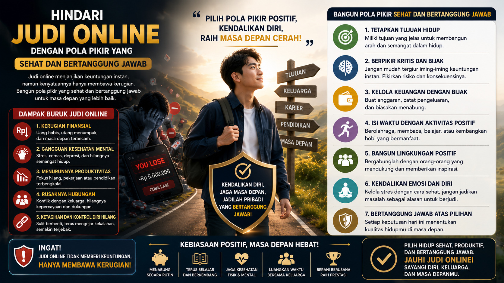 Hindari Judi Online dengan Pola Pikir yang Sehat dan Bertanggung Jawab.